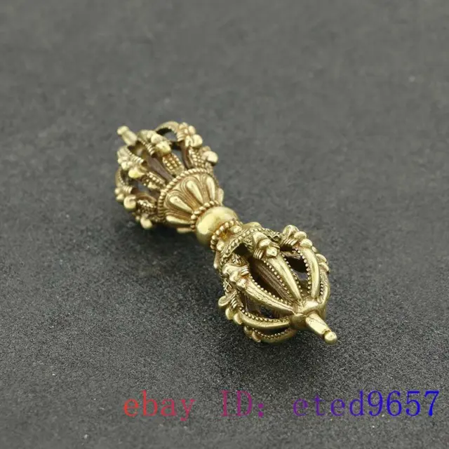 Brass Vajra Figurines Pendant Gifts Small Ornaments Carved DIY Jewelry Handmade