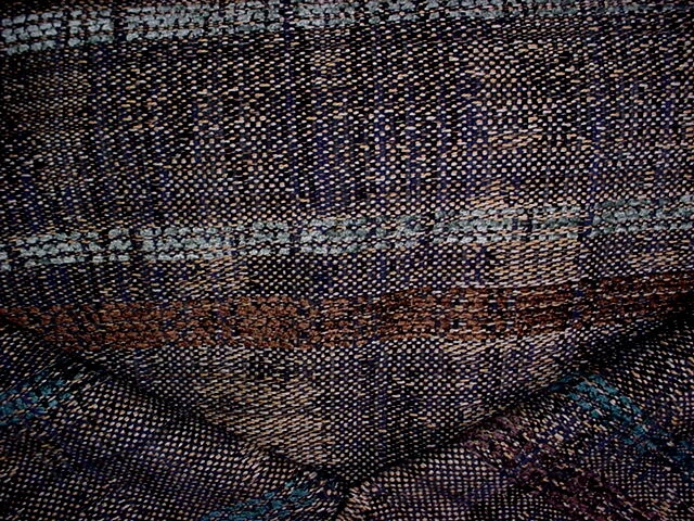 12Y Kravet Lee Jofa Navy Black Textured Chenille Stripe Upholstery Fabric