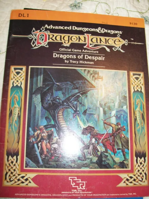 Vintage Dungeons And Dragons Dragonlance Module Dragons of Despair DL1