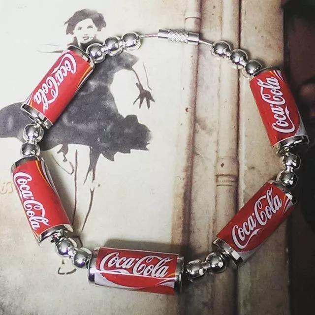 Unique COCA COLA CANS BRACELET handcrafted COKE retro FAB bangle GIFT soda can