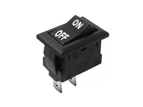 Interruttore a bilanciere 220V 10A unipolare con tasto nero switch 12V 21x15mm