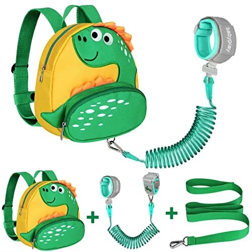 Toddler Harness Backpack with Leash, Cute Kid Dinosaur Backpacks with Anti
