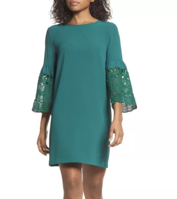 FELICITY & COCO Crepe Shift  1/4 Sleeve Dress (L) Nordstrom $108