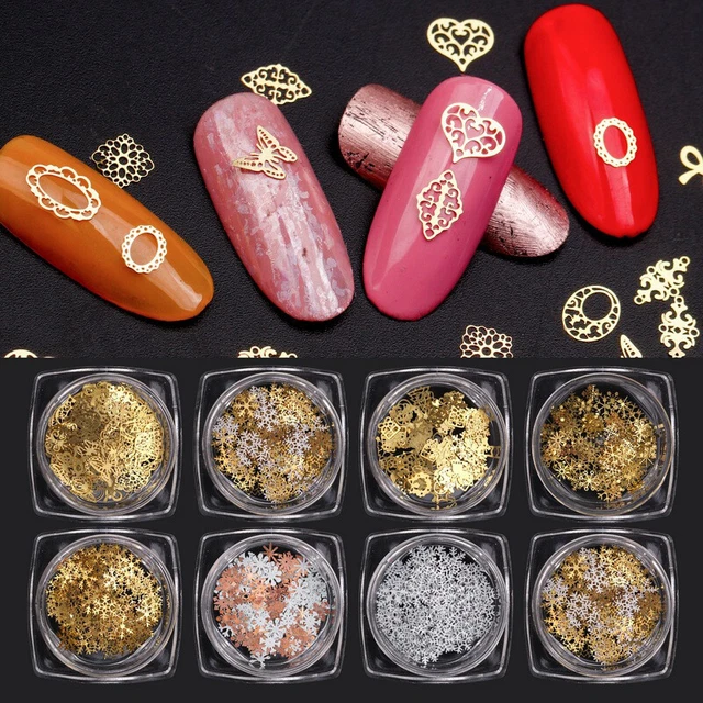 Navidad 3D metal copo de nieve uñas calcomanías hazlo tú mismo herramienta clavo 🙂