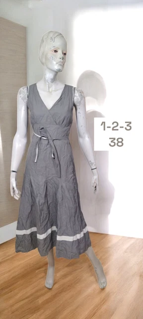 Robe Longue Grise Sans Manches Un Deux Trois - Taille 38 - Occasion Très Bon état - Style Casual