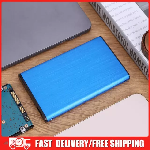 2.5in External Hard Drive Aluminium Alloy USB3.0 for PC TV Laptop (Blue)