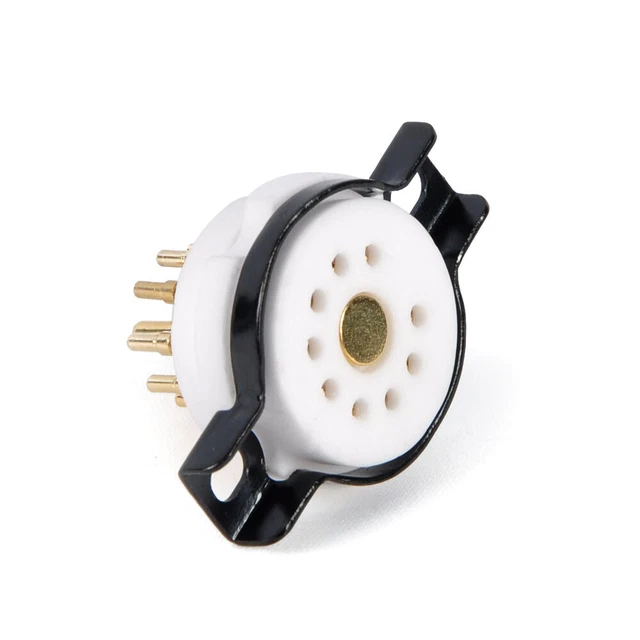 CMC 9 Pin Steel Ceramic Machine Made Gold Tube Socket for ECC83 12AX7 EL84 2pcs