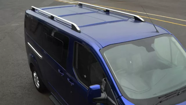 Aluminium Roof Rack Rails Side Bars Set To Fit L1H1 Ford Transit Custom (2012+)