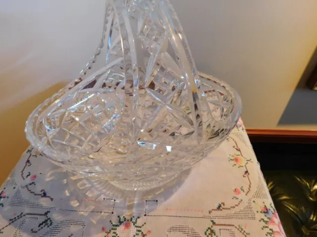 Beautiful Solid Crystal Basket Large And Heavy