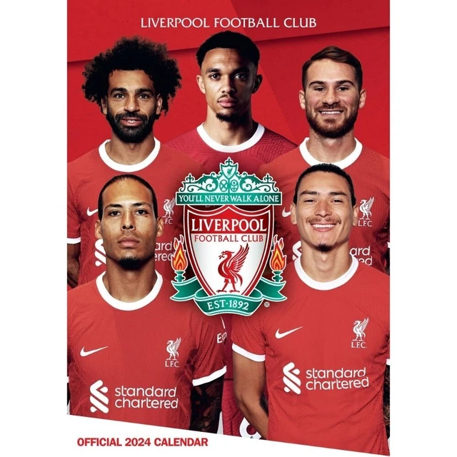 2024 CALENDAR LIVERPOOL FC Month to View A3 Wall Hanging LFC Football