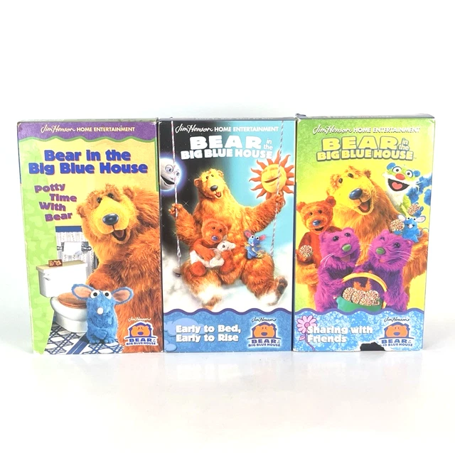 BEAR IN THE Big Blue House VHS - Lot of 3 (Sharing, Potty Time, Early