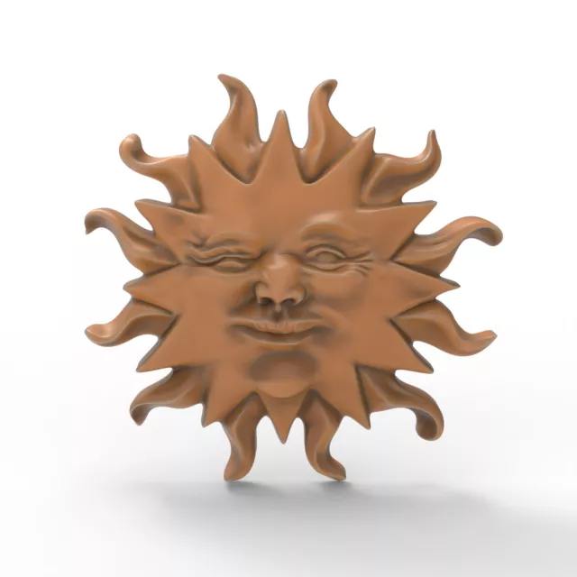 3D Printable Sun Face STL Files For CNC Router Engraving 3D Printer Laser 2