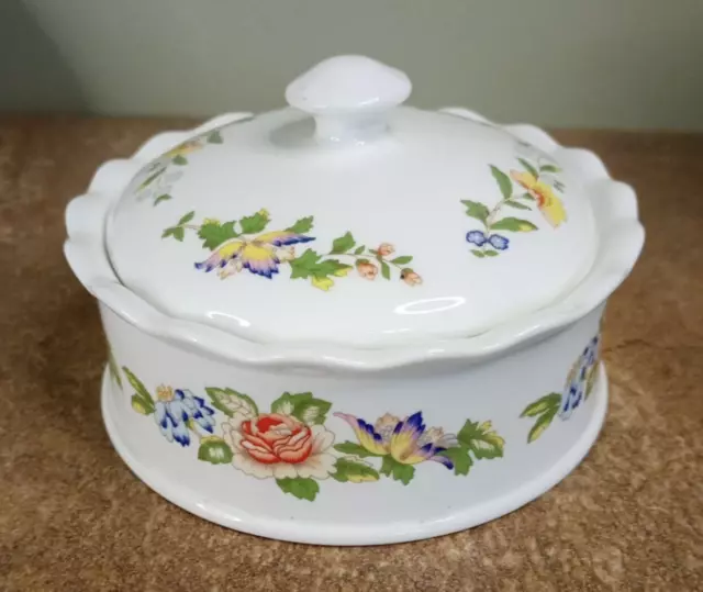 Vintage Aynsley 'Cottage Garden' Pattern, Lidded Sugar Bowl