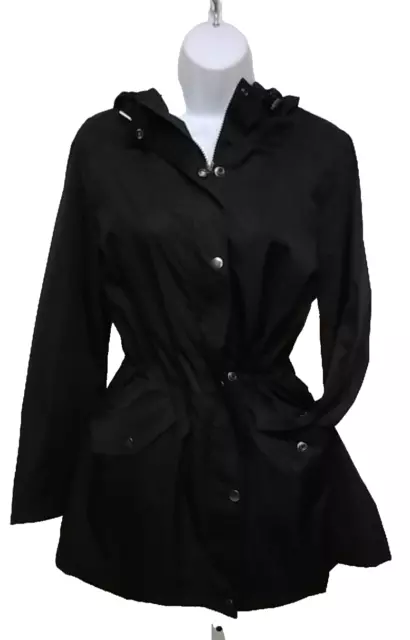 Time & Tru Missy Light Weight Black Water Proof Jacket Coat Size 1X 16W-18W New