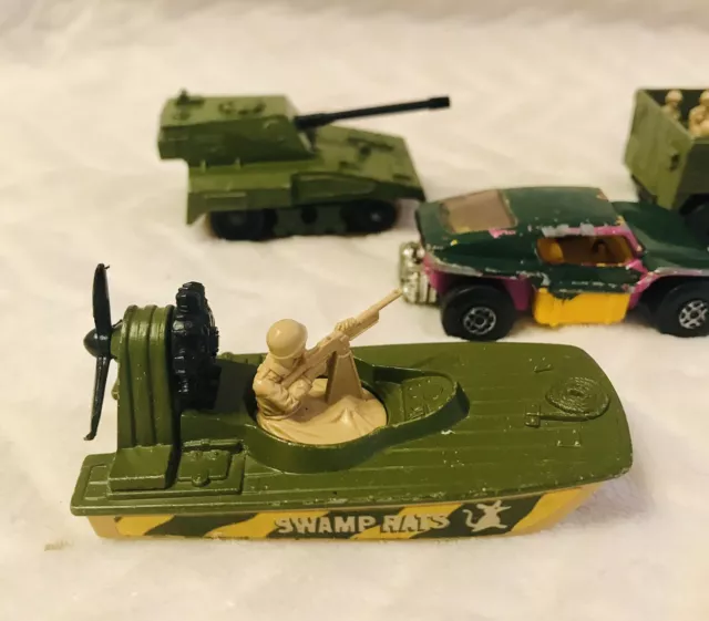 Matchbox Rat Air Boat 30/Rolamatic 70 P.Gun Tank/Beach Buggy/Personnel Carrier 3