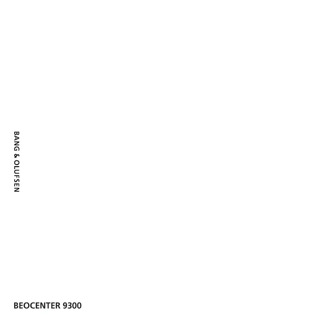 Operating Instructions for Bang Olufsen Beocenter 9300