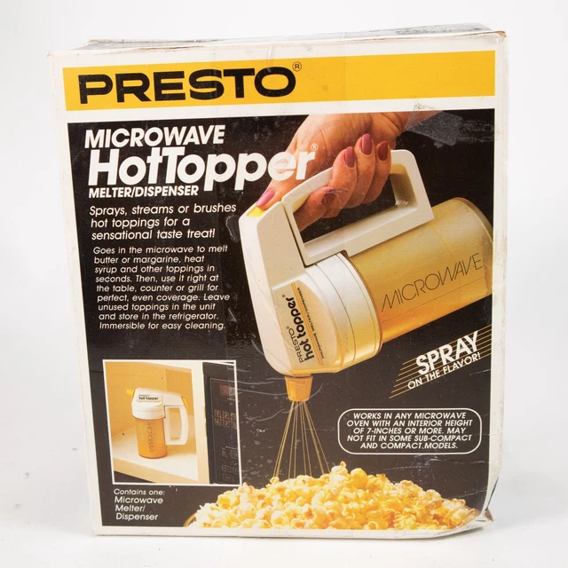 PRESTO MICROWAVE HOT Topper Popcorn Butter Dispenser White (03050) 1980