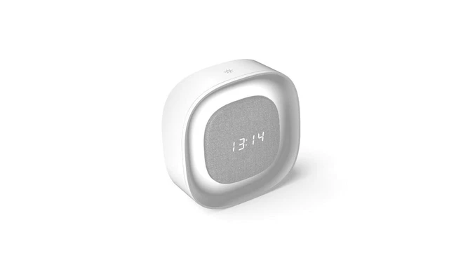 Sveglia Per Camera Da Letto PURE FNL-06 Aurora LED Alarm Clock Night Bunny Light White Square Orologio Digitale Data