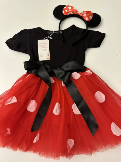 Toddler Baby Girl Minnie Mouse Tutu With Ears Headband Size 18-24 Months Costume