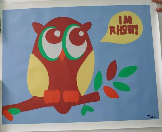 Todd Goldman "I'm a Hoot" Signed Limited Edition 16/24 Giclee on Canvas 32x24