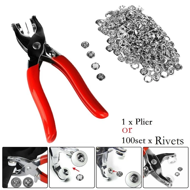 Kit bottoni chiusure a scatto diametro 95 mm con pinze per artigianato da cucito