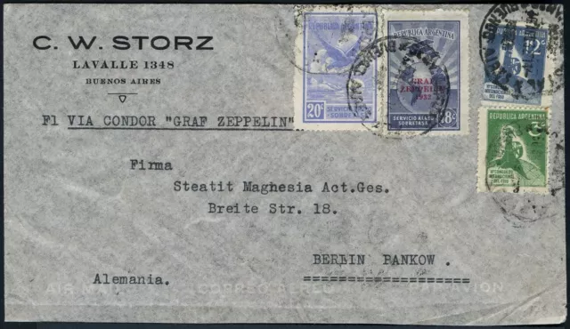 Zeppelin 1932 Argentinien 5. SAF Brief Buenos Aires Berlin Pankow 173 A / 2031
