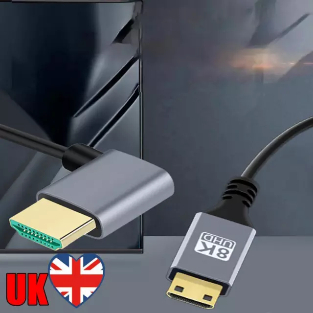 Mini HDMI-Compatible To HDMI-Compatible Cable 4K@120Hz 8K@60Hz 0.5/1/2M Portable