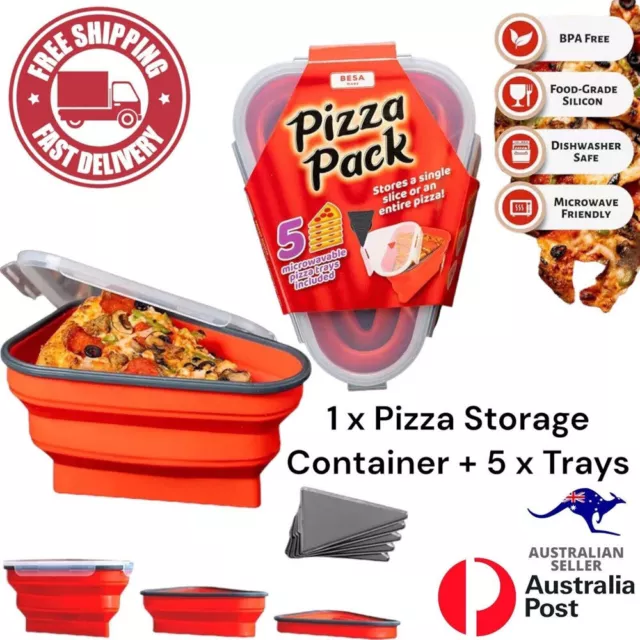 Reusable Pizza Pack Container Box Foldable Triangular Pizza Storage Container AU