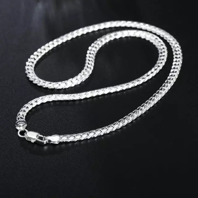 New Sterling Silver Thick Solid 925 Men's Figaro Chain Necklace Bracelet Italy