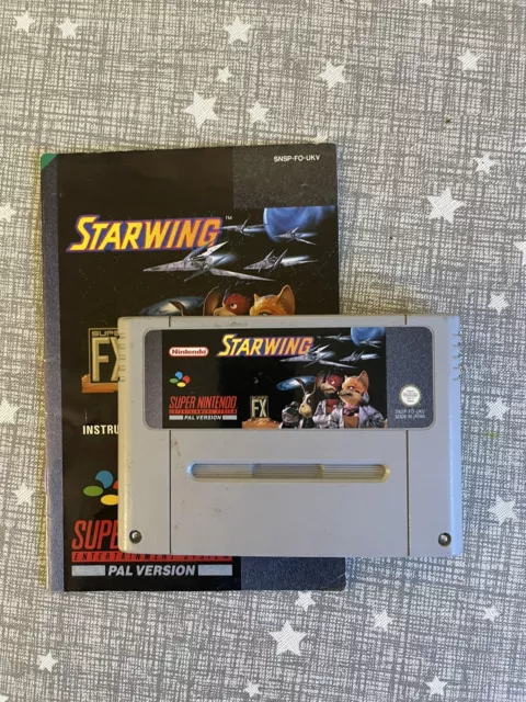 Super Nintendo (SNES) - Starwing (Starfox) - PAL - Cartridge & Manual