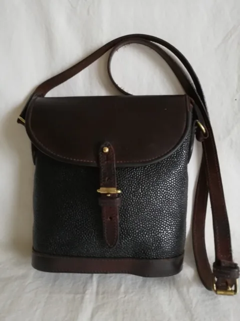 Mulberry Tasche Umhängetasche Braun Schwarz Scotch Grain Shoulder Bag Vintage