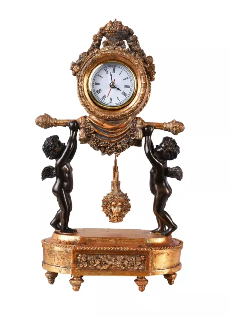 Pendule Antique Clock Chimney Cupid Baroque Table Vintage Kommodenuhr