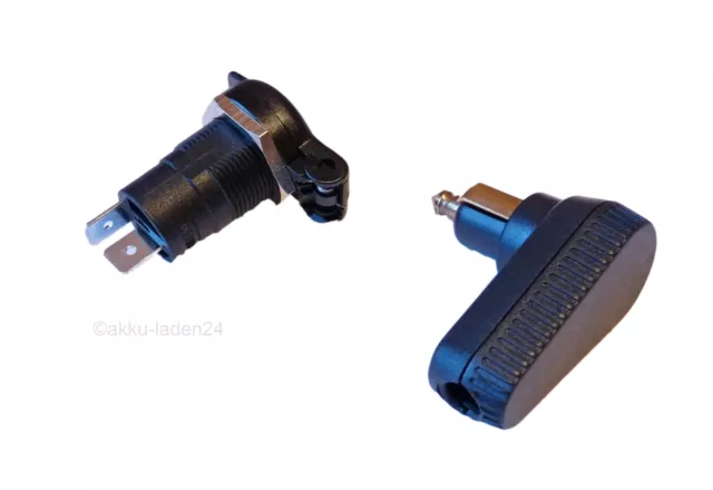 12V KFZ NORM Steckdose DIN 4165 + passender Winkelstecker mit  Schraubkontakten EUR 10,90 - PicClick DE