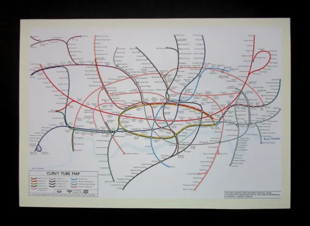 LONDON REPRO 13.9" x 9.75"  MAP OF LONDONS UNDERGROUND & DOCKLANDS LIGHT RAILWAY