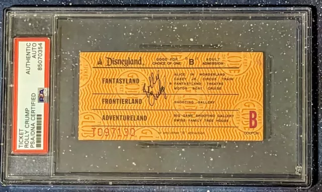 Vintage Disneyland Ticket PSA Rolly Crump Autograph Imagineer  Haunted Mansion