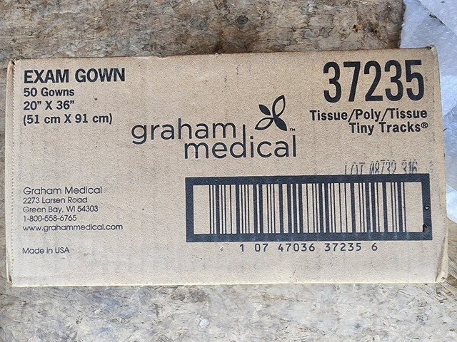 50 Pediatric Exam Gown 20x36" Disposable Tissue Kid Children Graham Medical Case