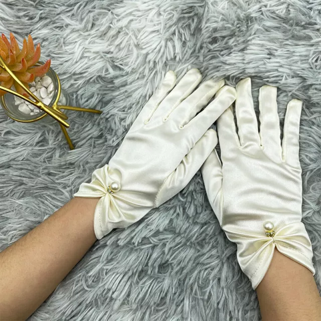 Etiquette Costume Prom Party Gloves Bright Color Spandex Gloves Solid Color~
