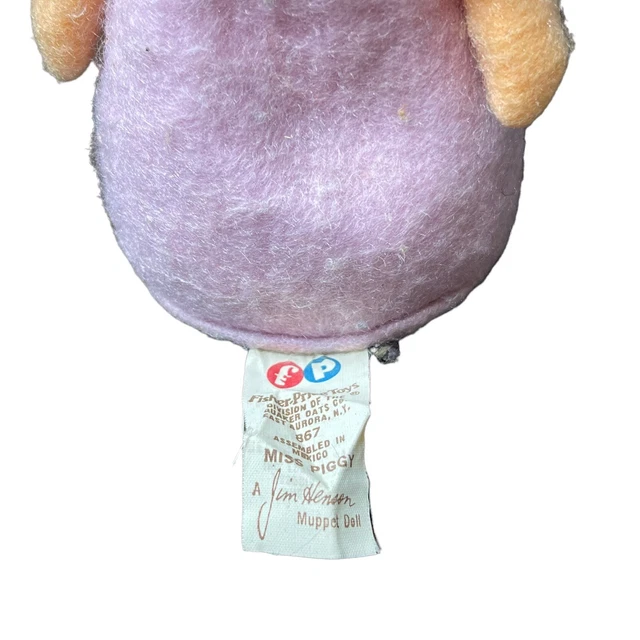 Muppets Miss Piggy 6" Beanbag Plush Doll Fisher Price Toys Vintage 1979 #867 4