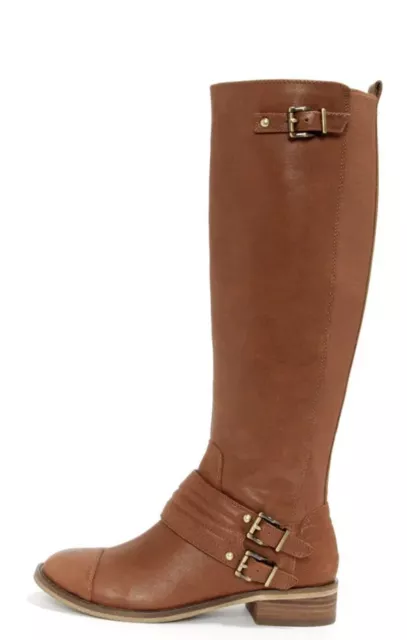 Jessica Simpson Elmont Rich Bourbon Leather Equestrian Riding Boots Size 10