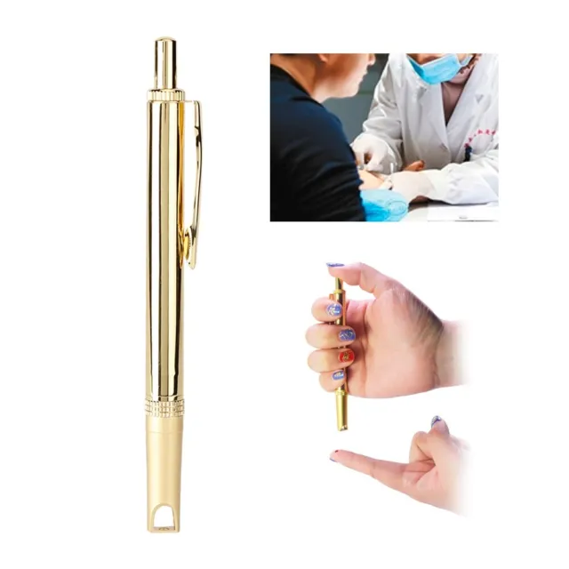 Pure Copper Blood Lancet Pen Cupping Acupuncture Therapy Device Blood Test MR