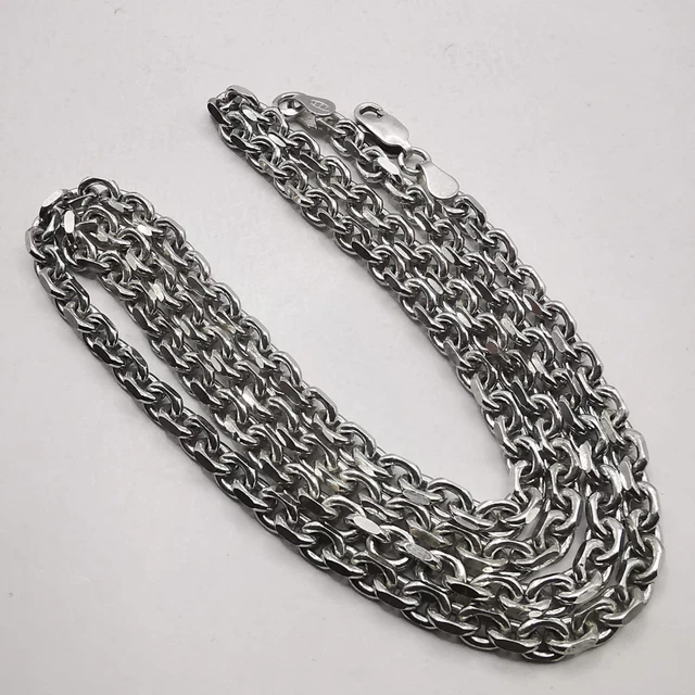 Collier Chaîne Vintage En Argent Massif 925 - Signé, 13,43g - Bijou Ancien Français