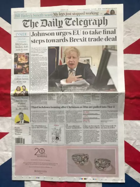 Periódico 2020 Boris Johnson Putin bloqueo virus Corina acuerdo comercial de la UE Brexit