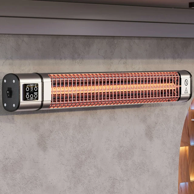 ROBERTO | Deckenheizstrahler | Edelstahl | 3000W | 3 Heizstufen | Heizstrahle...