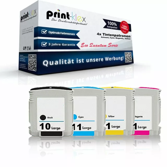 4x Premium Tintenpatronen für HP DesignJet-500-PS-Plus-42-In - Eco Quantum Serie