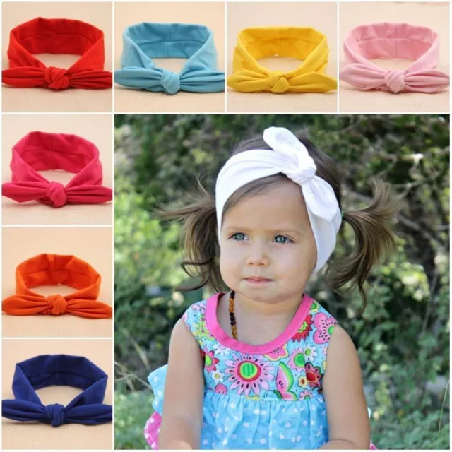 Baby Toddler Girls Kids Bunny Rabbit Bow Knot Turban Headband Hair Band Headwrap