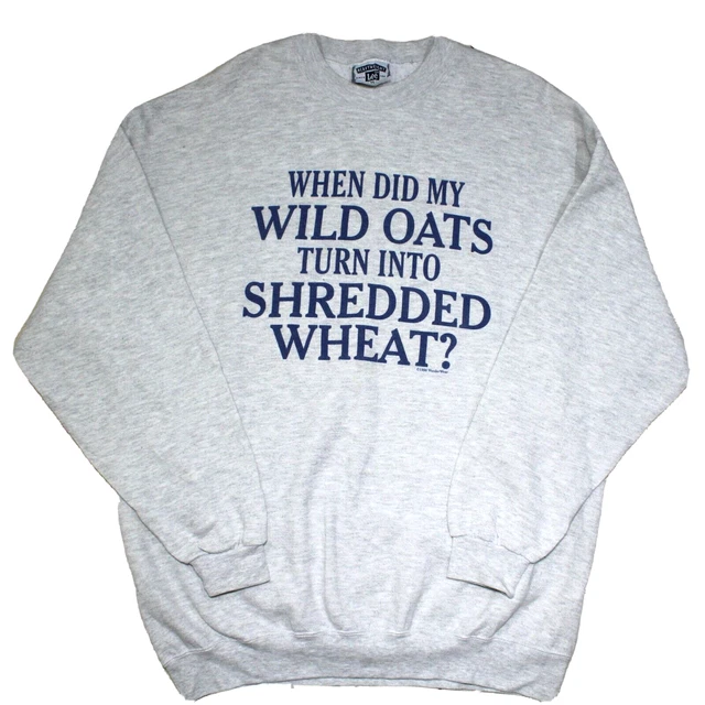 Vintage Lee Heavyweight Sweatshirt Funny Slogan Spellout Breakfast 96' Jumper XL