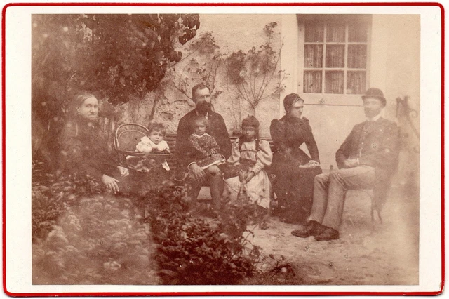 C026 Vintage Antique Family Photo Group Men Women Kids Garden Yard