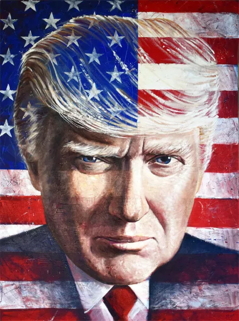 CHOP37 100% handpainted abstract USA Donald Trump oil painting art on canvas