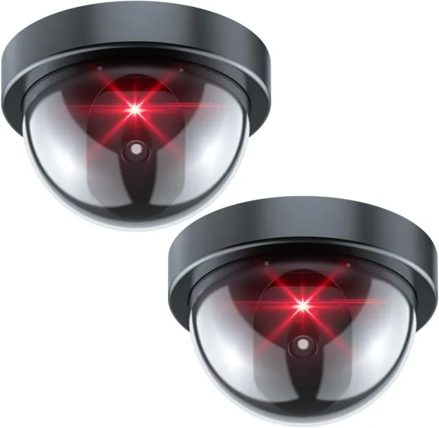 1-8Pack Dummy Camera Fake Security CCTV Dome Camera with Flashing Red LED Light