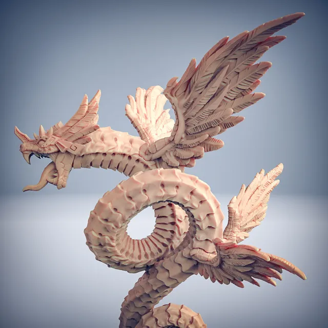 Boss 13 cm ""Quetzalcoatl il dio serpente"" corporazione artigiana | 28 mm-35 mm| DnD | Boneshop 3
